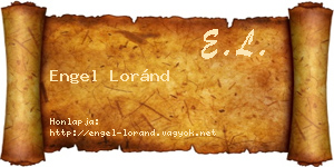 Engel Loránd névjegykártya