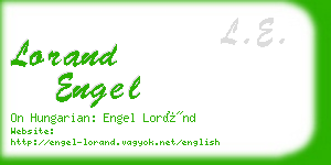 lorand engel business card